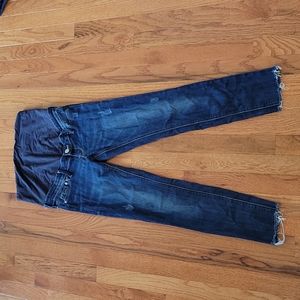H&M MAMA distressed raw hem skinny maternity jean size 6